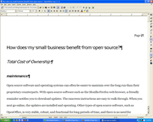 OpenOffice Writer screenshot